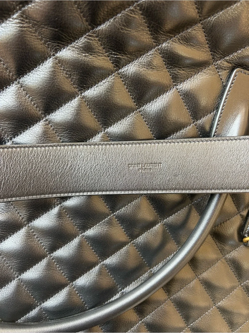 Saint Laurent YSL monogram ES giant Black Quilted Leather travel bag made Italy